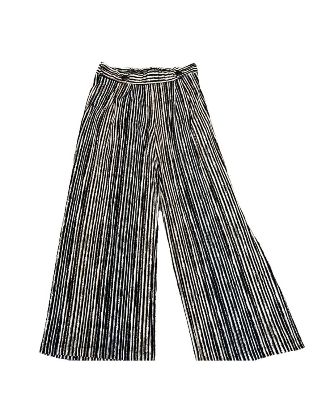 Robert Louis Striped Wide Leg Pants Women's Plus Size 1X Pull On Palazzo Stretch